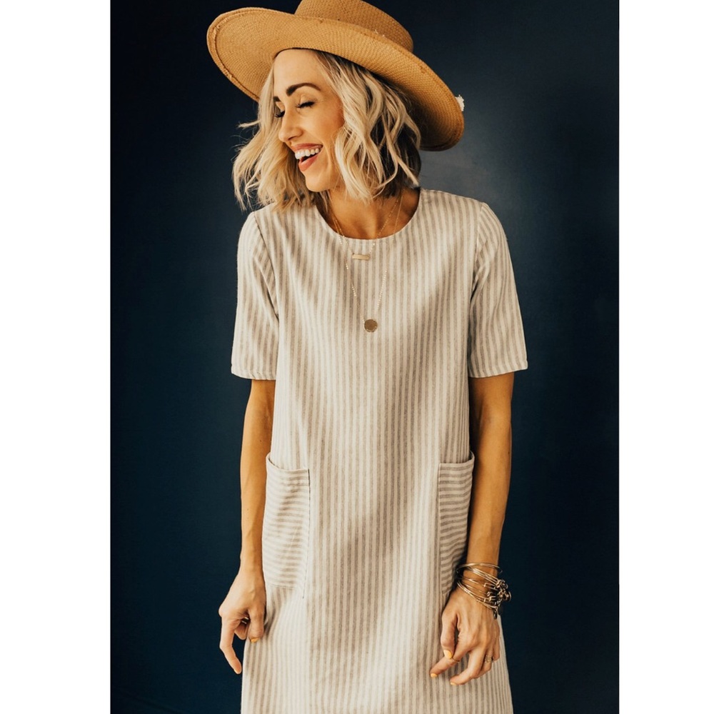NEW Roolee midi stripe dress